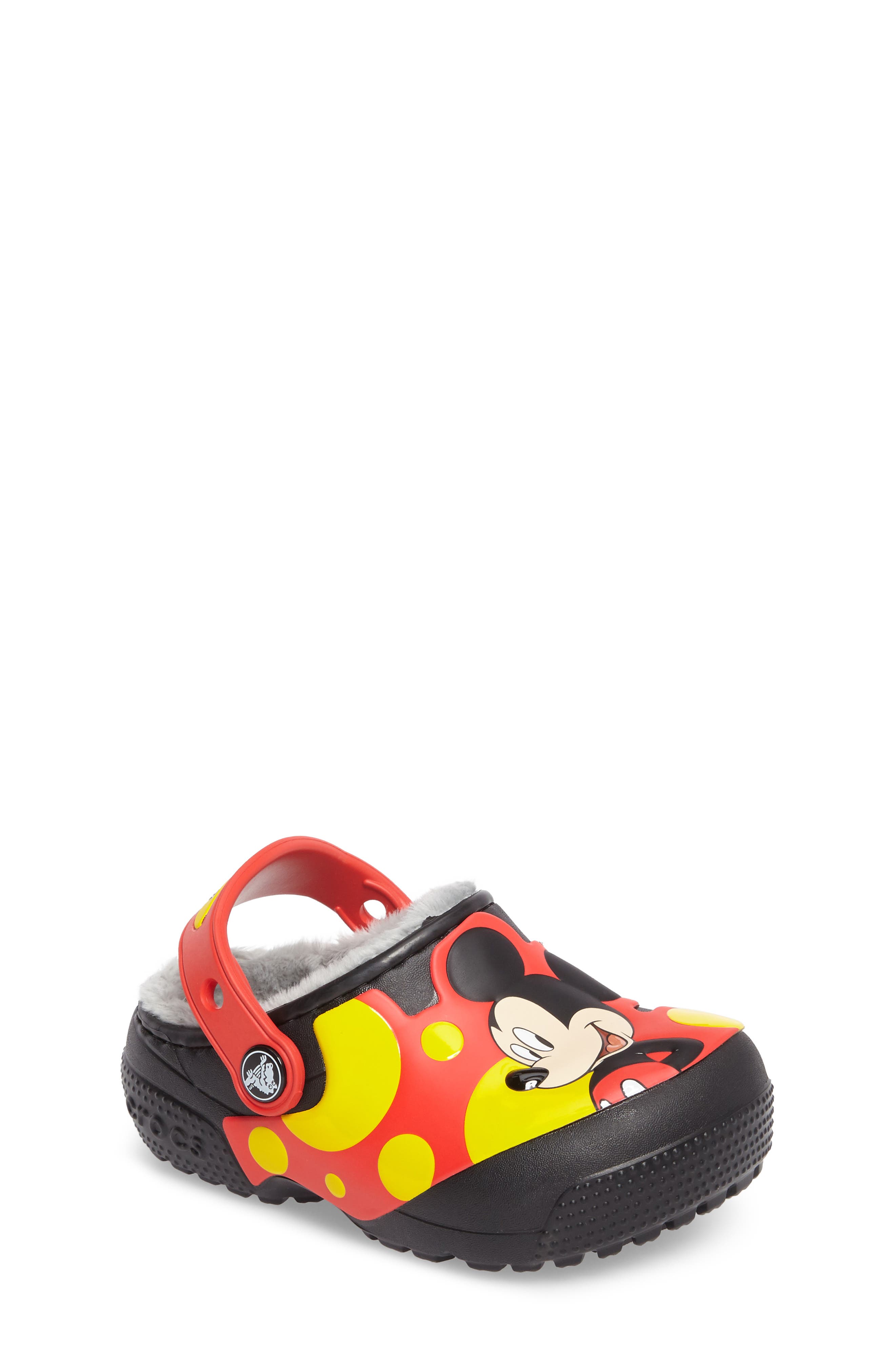 yellow fuzz lined crocs