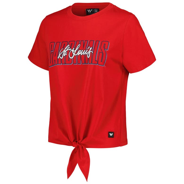 Shop The Wild Collective Red St. Louis Cardinals Twist Front T-shirt