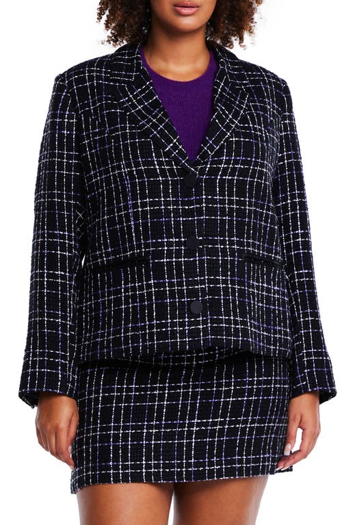 Estelle Paris Windowpane Tweed Jacket Multi at Nordstrom,