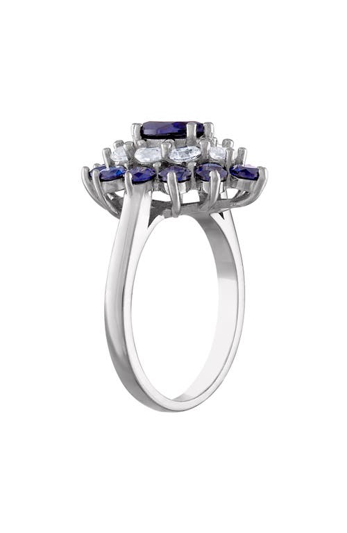 Shop Fzn Lab Created Sapphire Double Halo Ring