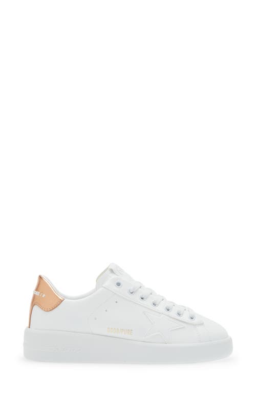 Golden Goose Pure-star Lace-up Sneakers In White/bronze