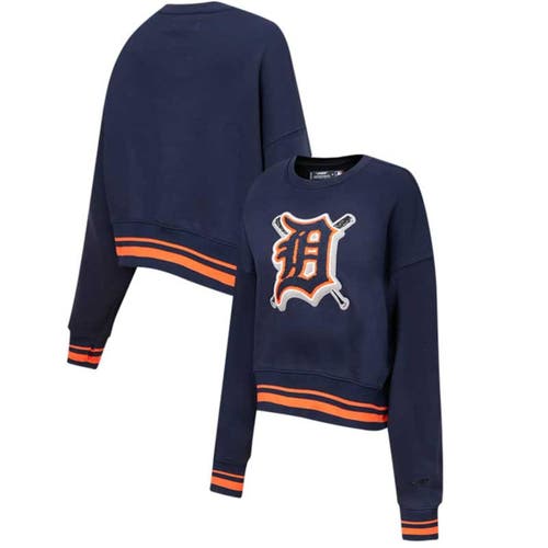 Women's Pro Standard Navy Detroit Tigers Mash Up Pullover Sweatshirt