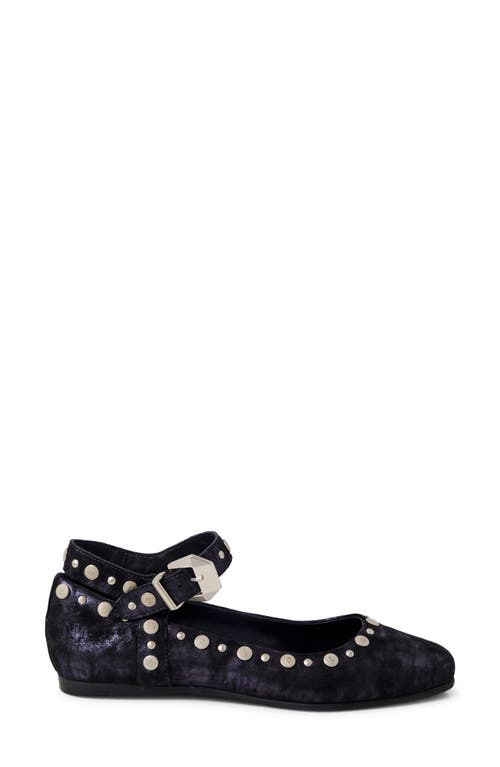 Shop Free People Mystic Mary Jane Flats In Bright Navy Metallic