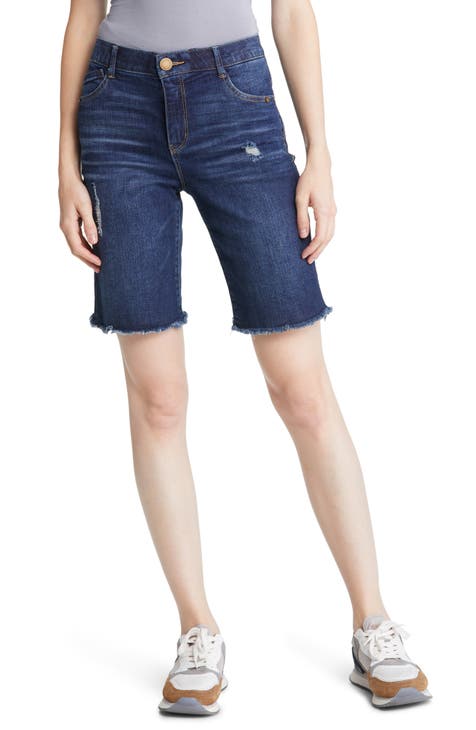 'Ab'solution High Waist Denim Shorts (Blue Vintage)