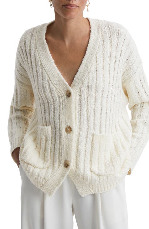 Reversible jacquard-knit wool-blend cardigan
