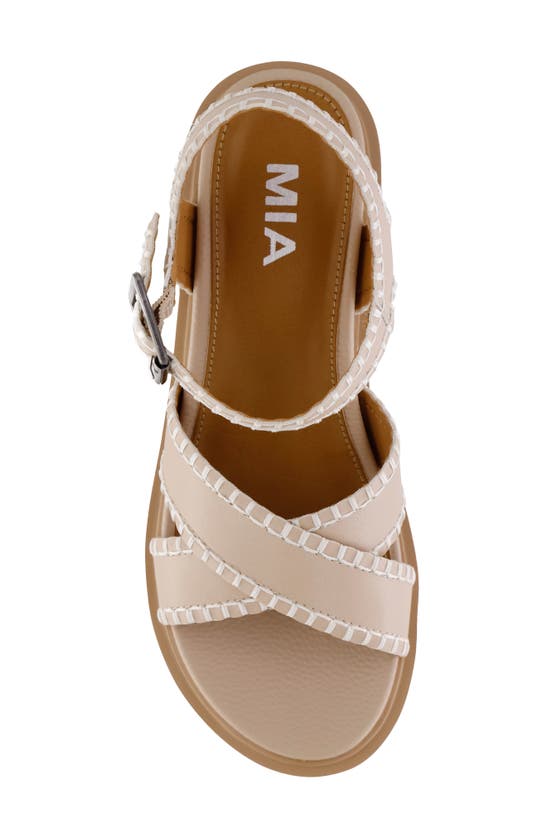 Shop Mia Cienna Wedge Sandal In Beige / Natural