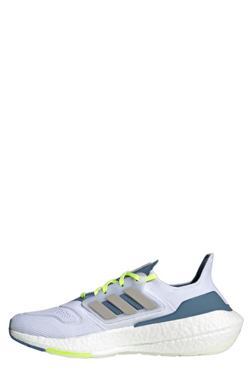 Shop Adidas Originals Adidas Ultraboost 22 Running Shoe In Ftwr White/grey/linen Green