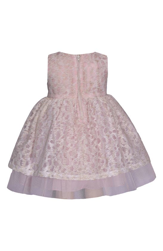Iris & Ivy Babies' Banded Lace Fit & Flare Dress In Ivory/pink