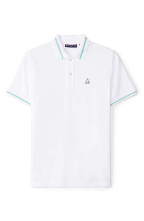 Shop Psycho Bunny Irving Tipped Piqué Polo In White