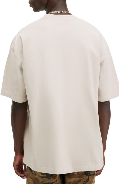 Allsaints Xander Flocked Logo Oversized T-shirt In Muted White