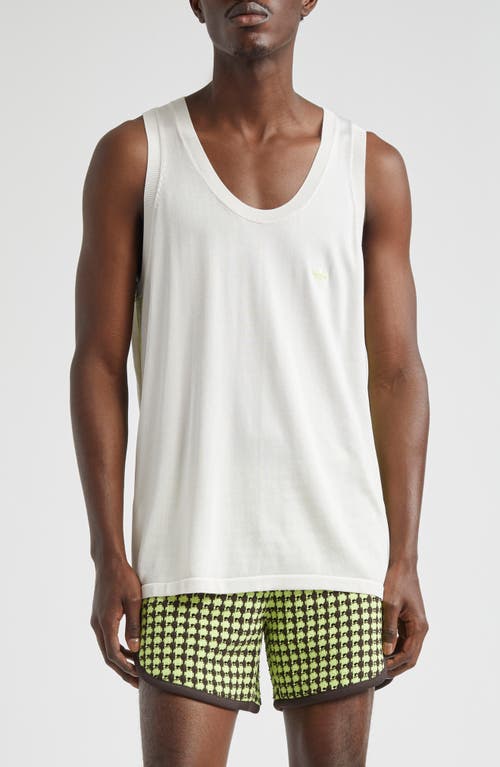 ADIDAS X WALES BONNER x Wales Bonner 3-Stripes Sweater Tank in Chalk White/semi Frozen Yellow 