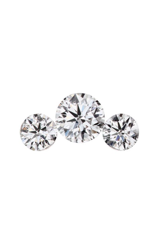 Maria Tash Invisible Setting Three Diamond Stud Earring In White Gold