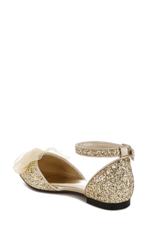 Rag & Co Valleta Bow Flat In Gold