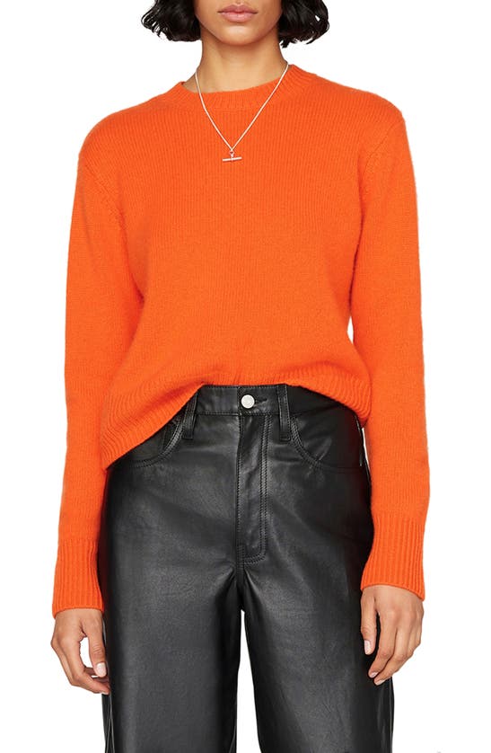 Frame Crewneck Cashmere Sweater In Mandarin