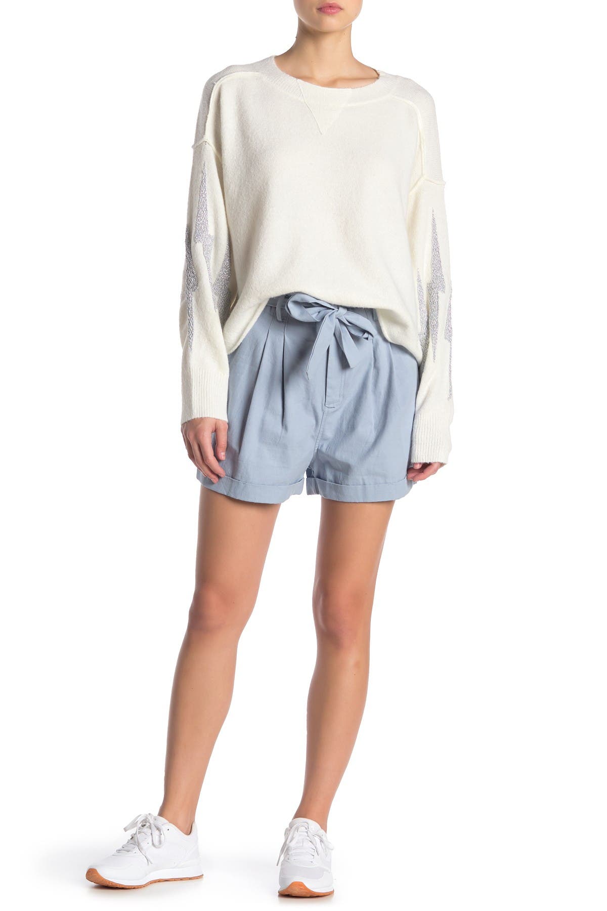 good luck gem high waist tie front shorts