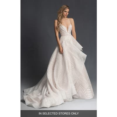 Hayley Paige Charles Geo Pattern Organza Wedding Dress, Size IN STORE ONLY - Ivory