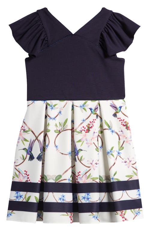 Baker by Ted Kids' Floral Scuba Dress Navy at Nordstrom,