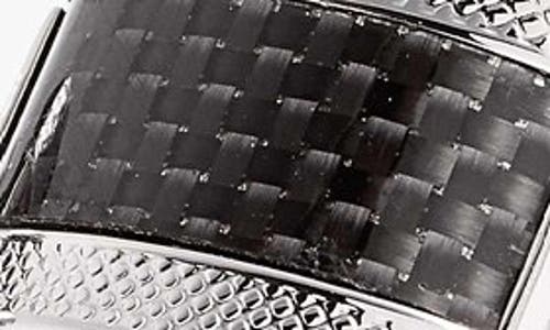 Tateossian Carbon Fiber Cuff Links In Rhodium/black
