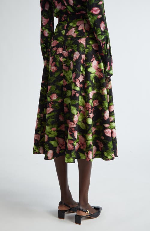 Shop Erdem Blurred Floral Print Jacquard A-line Skirt In Black