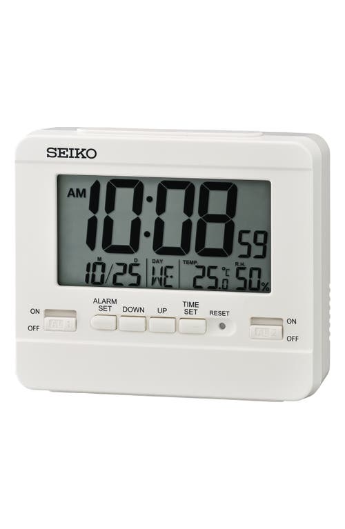 Seiko Everything Digital Alarm Clock in White at Nordstrom