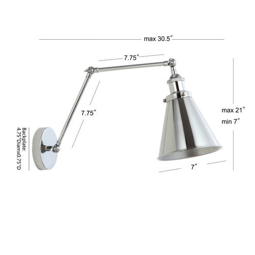 Jonathan Y Rover Adjustable Arm Metal Led Wall Sconce In Chrome