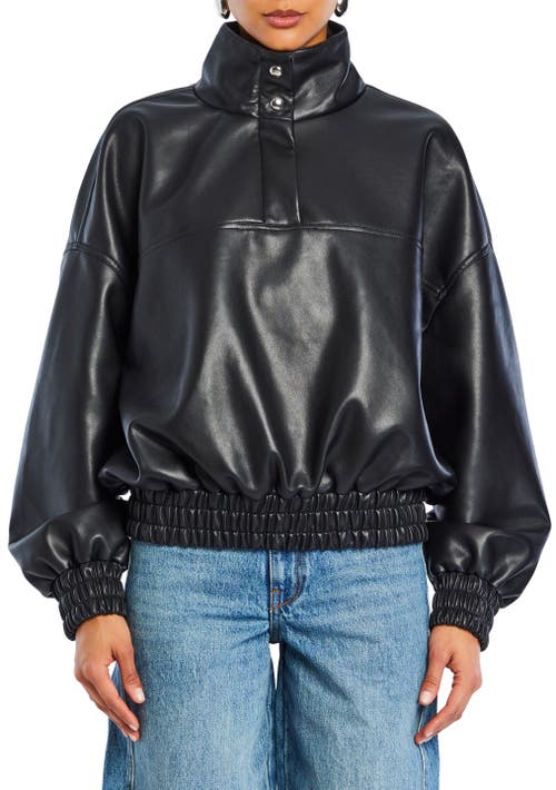 SER.O.YA Mia Vegan Leather Pullover in Black 