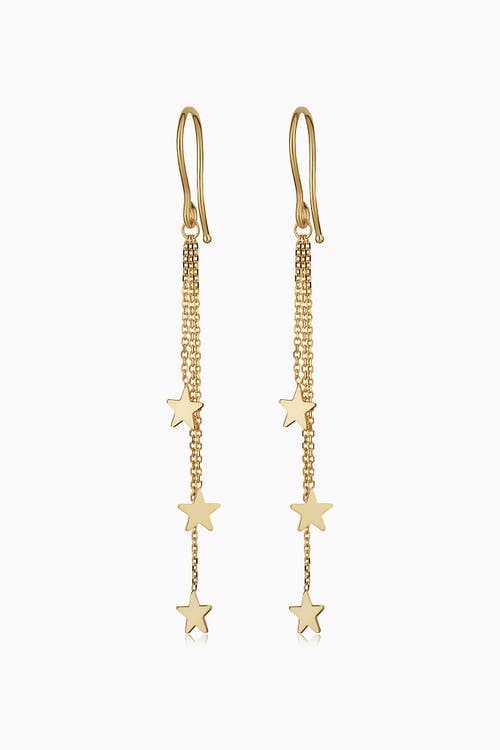 Shop Oradina 14k Yellow Gold Starry Night Drop Earrings