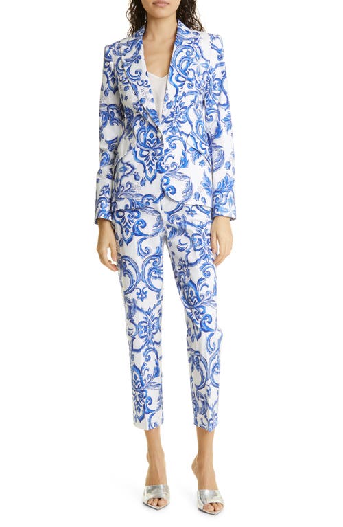 L Agence Ludivine Cropped Trousers In Wht M Mediterranean Tl