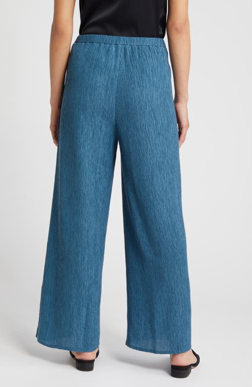 Shop Eileen Fisher Crinkled Wide Leg Pants In Cascade