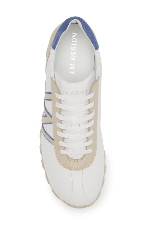 Shop Jm Weston On My Way Sneaker In White/beige/blue