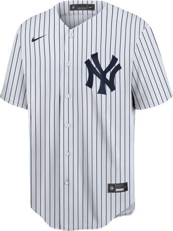 Nike Men's Nike Derek Jeter White/Navy New York Yankees Home Replica Player  Name Jersey