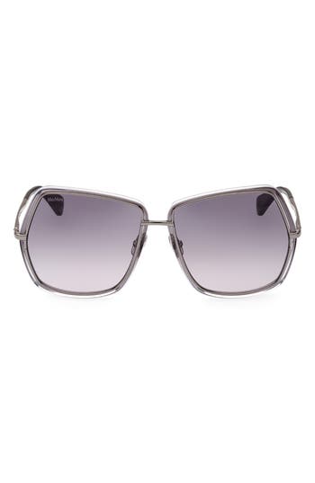 Max Mara 61mm Gradient Geometric Sunglasses In Metallic