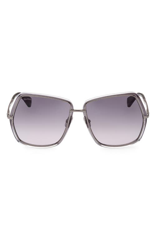 Max Mara 61mm Gradient Geometric Sunglasses in Shiny Dark Ruth/Grad Smoke