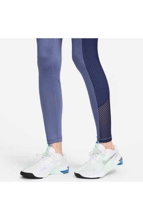 Shop Nike Therma-fit One Pocket Training Leggings In Diffused Blue/midnight Navy