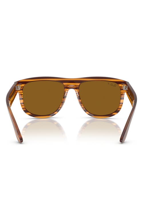 Ray Ban Ray-ban 56mm Polarized Square Sunglasses In Striped Havana