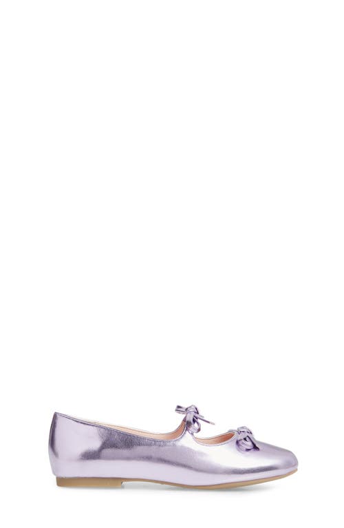 Shop Nordstrom Kids' Elodie Bow Flat In Purple Metallic