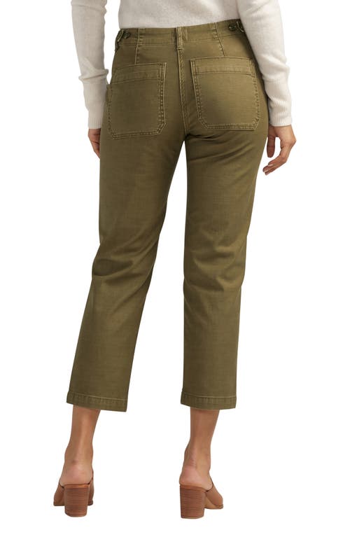 Jag Jules Crop Utility Pants In Moss
