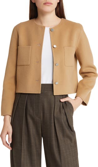 Theory New Divide Wool & Cashmere Crop Jacket | Nordstrom