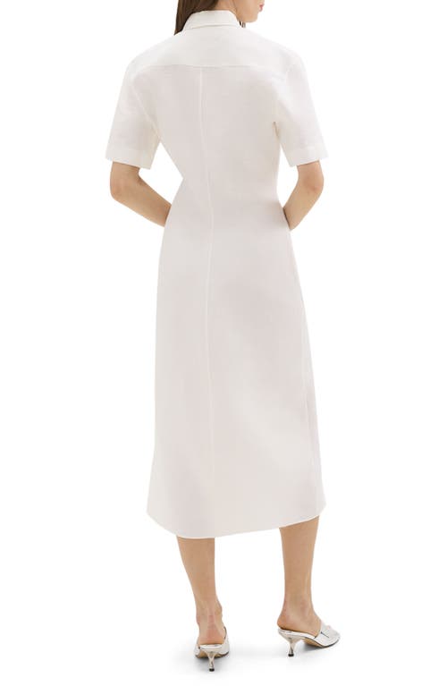 Shop Theory Galena Linen Maxi Shirtdress In White