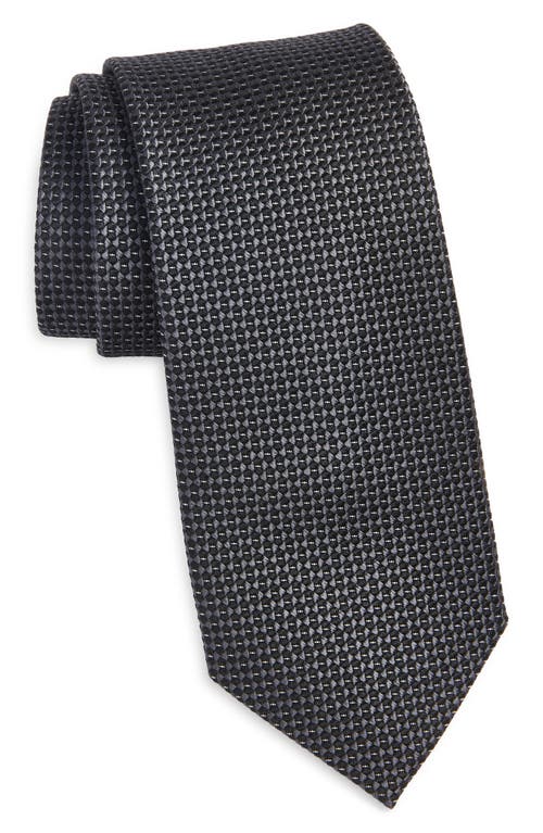 Shop Nordstrom Triangle Grid Silk Tie In Black