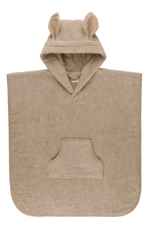 Shop Bibs Kangaroo Hooded Bath Towel & Bath Mitrs Set In Vanilla