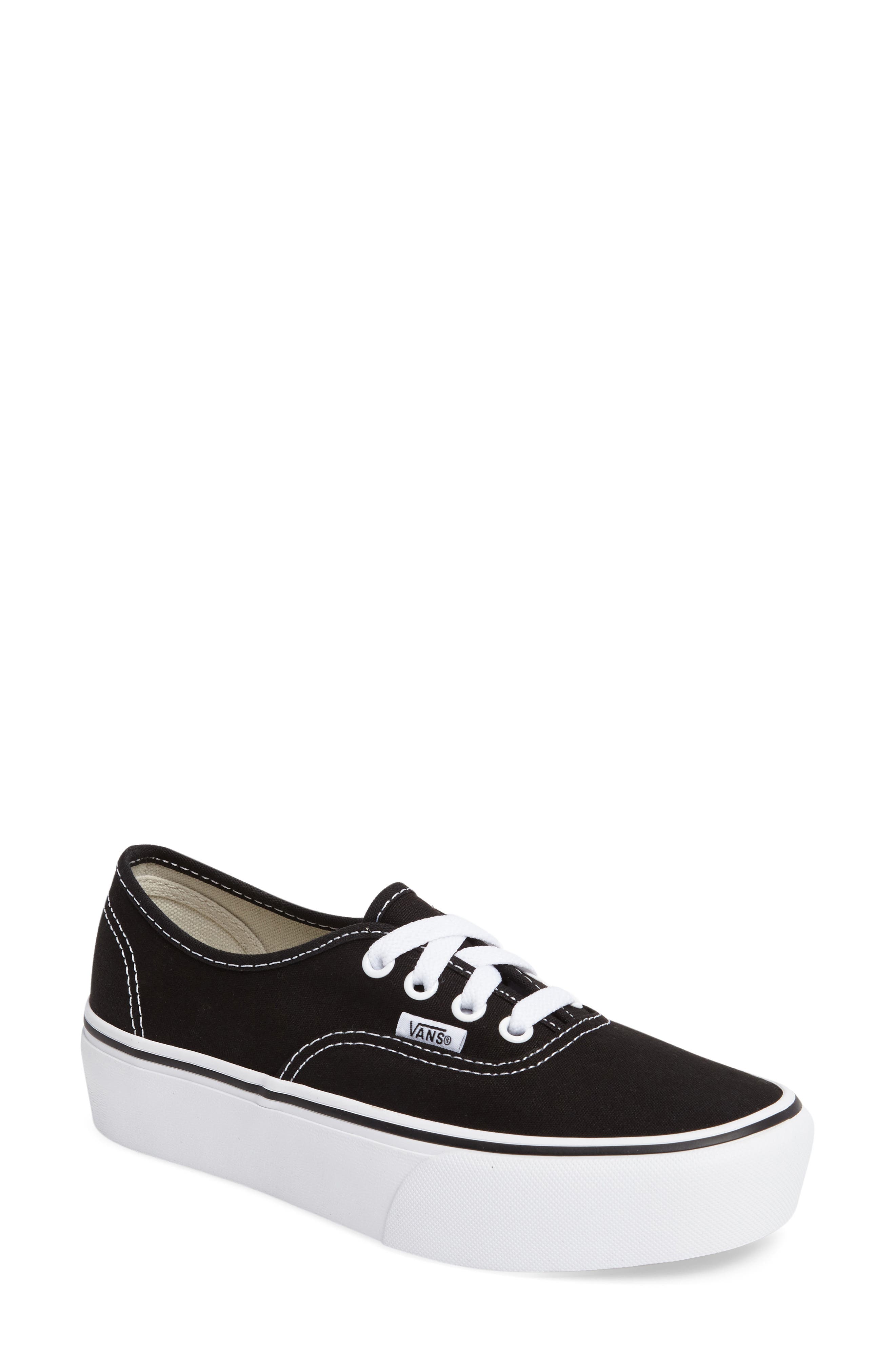 Size 5 Women's Vans 'Authentic' Platform Sneaker, - Black