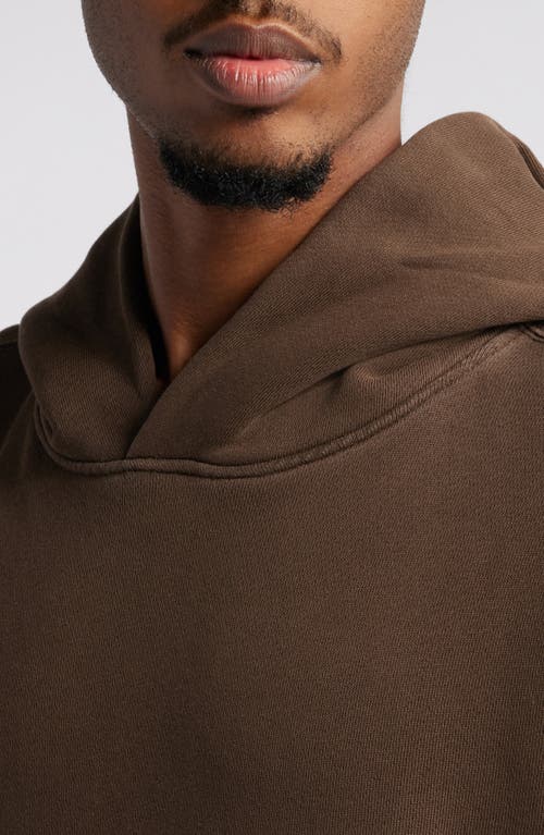 Shop Elwood Core Oversize Organic Cotton Brushed Terry Hoodie In Vintage Chocolate