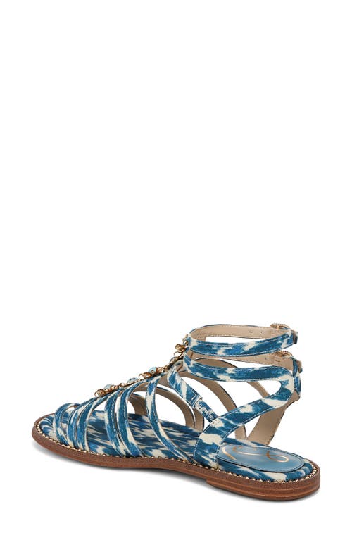 Sam Edelman Tianna Gladiator Sandal Blue Lapis Multi Fabric In Blue Lapis Multi