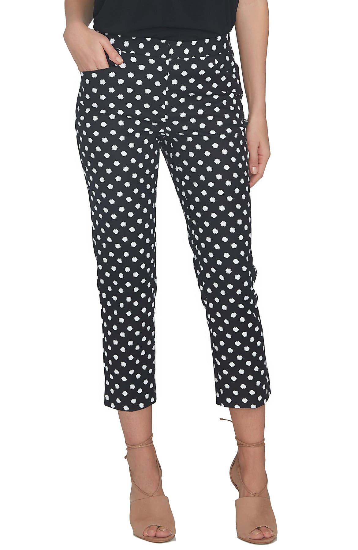 CeCe Crop Stretch Woven Pants | Nordstrom