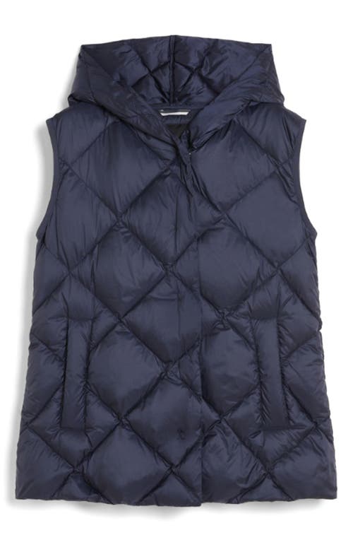 Weekend Max Mara Frutto Hooded Quilted Down Puffer Vest In Navy