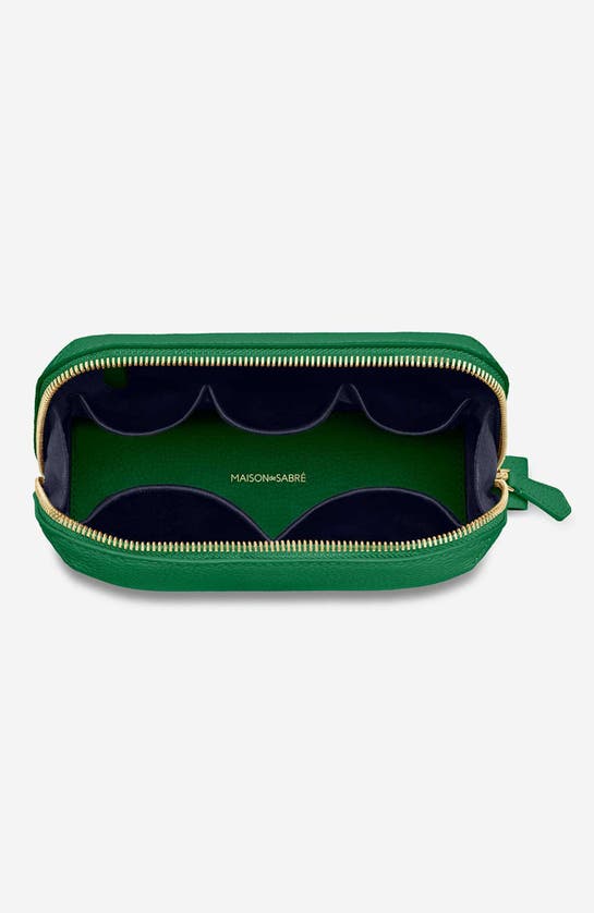 Maison De Sabre Maison De Sabré Leather Tech Pouch In Emerald Green