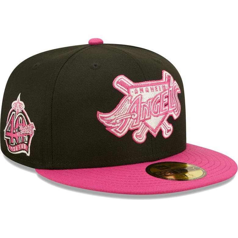 New Era Black/pink Los Angeles Angels 40th Season Passion 59fifty