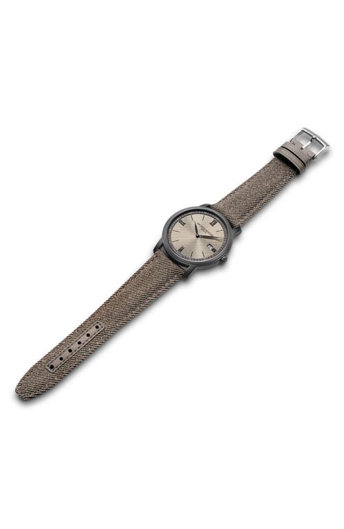 Shop Baume & Mercier Classima Fabric Strap Watch, 42mm In Beige