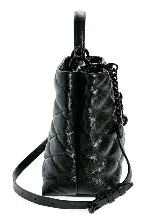 Shop Rebecca Minkoff Edie Quilted Leather Top Handle Satchel In Black